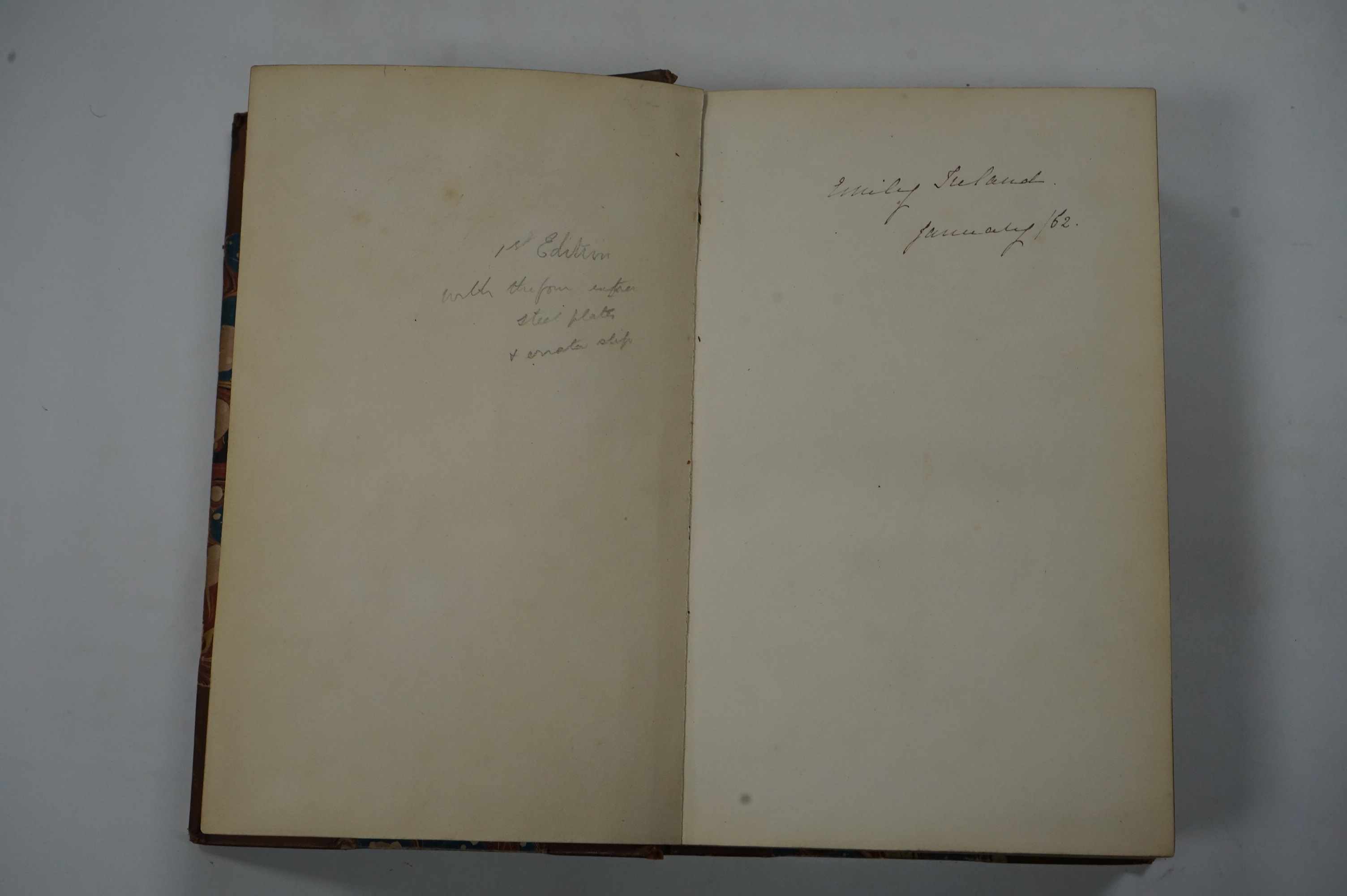 Dickens, Charles - Dombey and Son. First Edition. pictorial engraved and printed titles, 38 other plates (by H.K. Browne), errata leaf and slip (lacks half title); late 19th century half calf and marbled boards, gilt ext